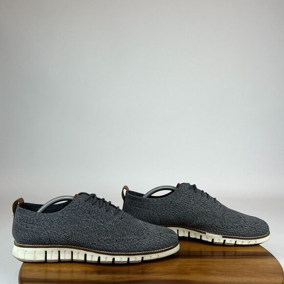 Mens Cole Haan Zerogrand Gray Wingtip Comfort‎ Brogue Sneakers Shoes Size 10 M - Picture 1 of 8